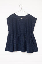 Load image into Gallery viewer, Dve one size cotton silk Rima top sleeveless with pintucked bodice in deep navy.