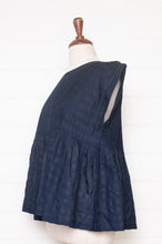 Load image into Gallery viewer, Dve one size cotton silk Rima top sleeveless with pintucked bodice in deep navy.