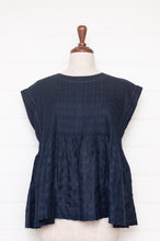 Load image into Gallery viewer, Dve one size cotton silk Rima top sleeveless with pintucked bodice in deep navy.