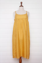 Load image into Gallery viewer, Dve Diti slip dress in amber yellow cotton silk check.