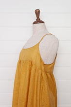 Load image into Gallery viewer, Dve Diti slip dress in amber yellow cotton silk check.