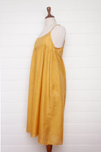 Load image into Gallery viewer, Dve Diti slip dress in amber yellow cotton silk check.