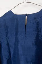 Load image into Gallery viewer, Studio Within x Juniper Hearth silk top in midnight blue.