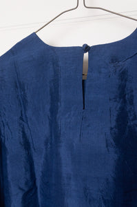 Studio Within x Juniper Hearth silk top in midnight blue.