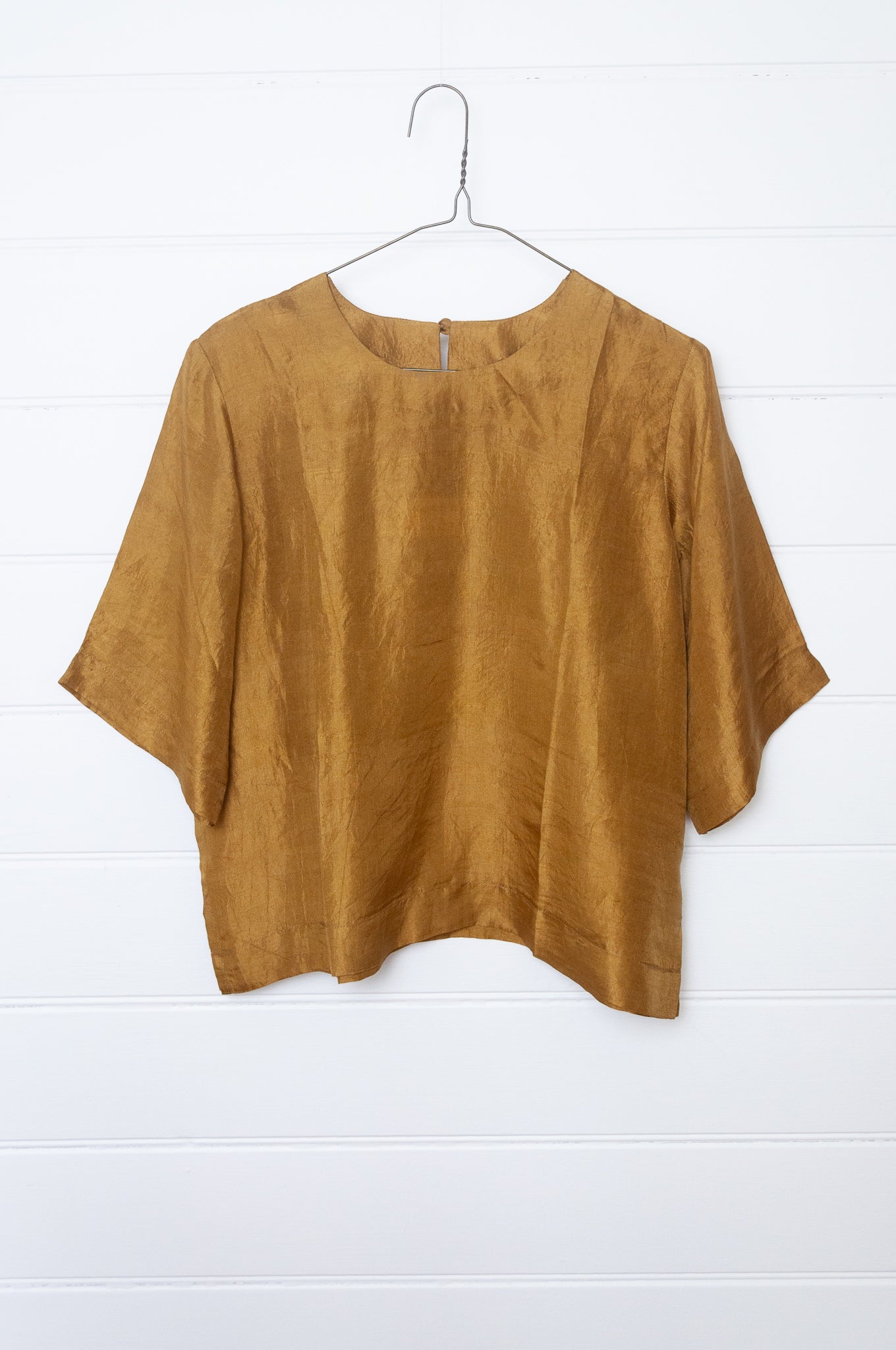 Studio Within x Juniper Hearth silk box top in gold mustard.