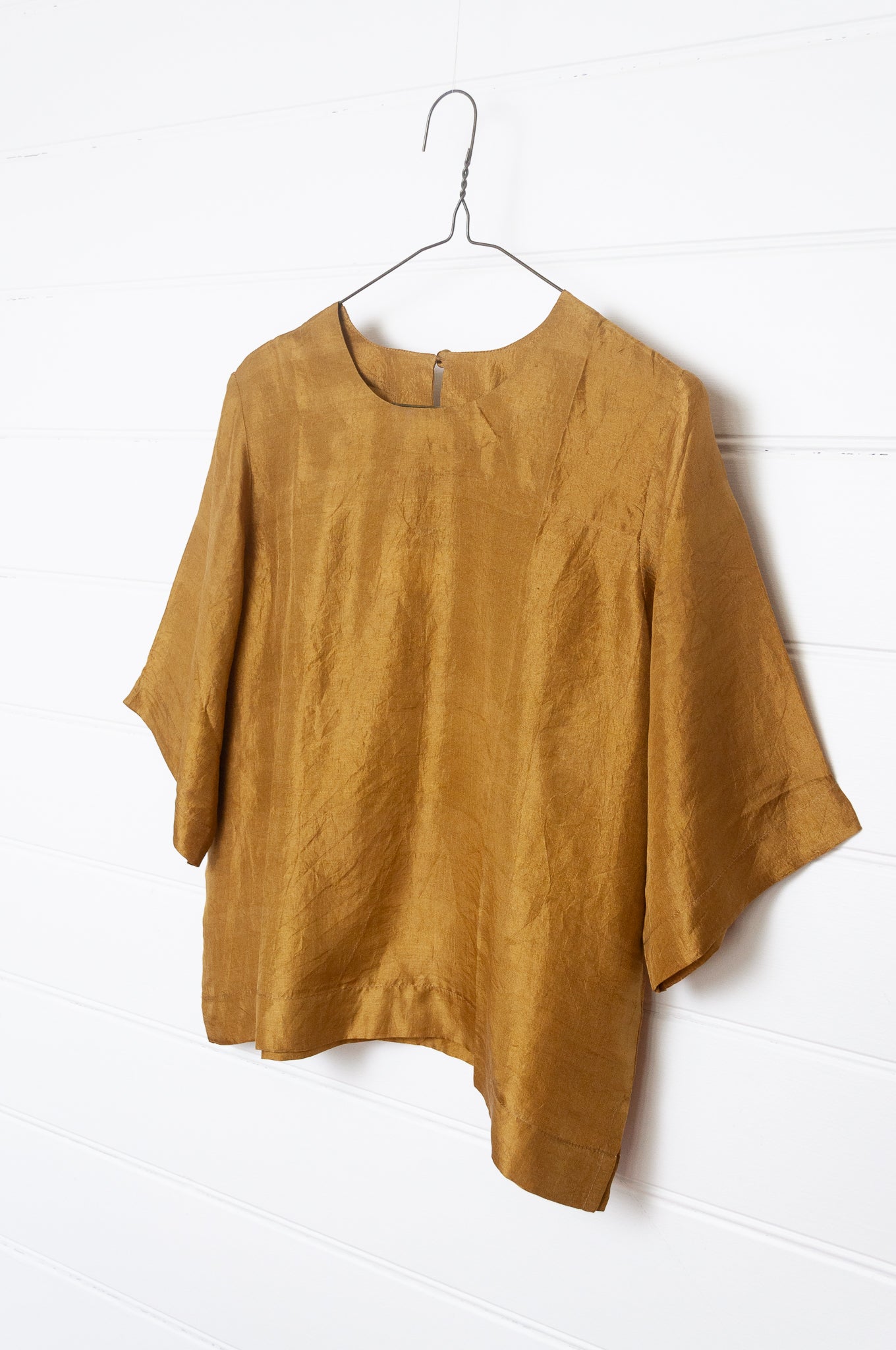 Studio Within x Juniper Hearth silk box top in gold mustard.