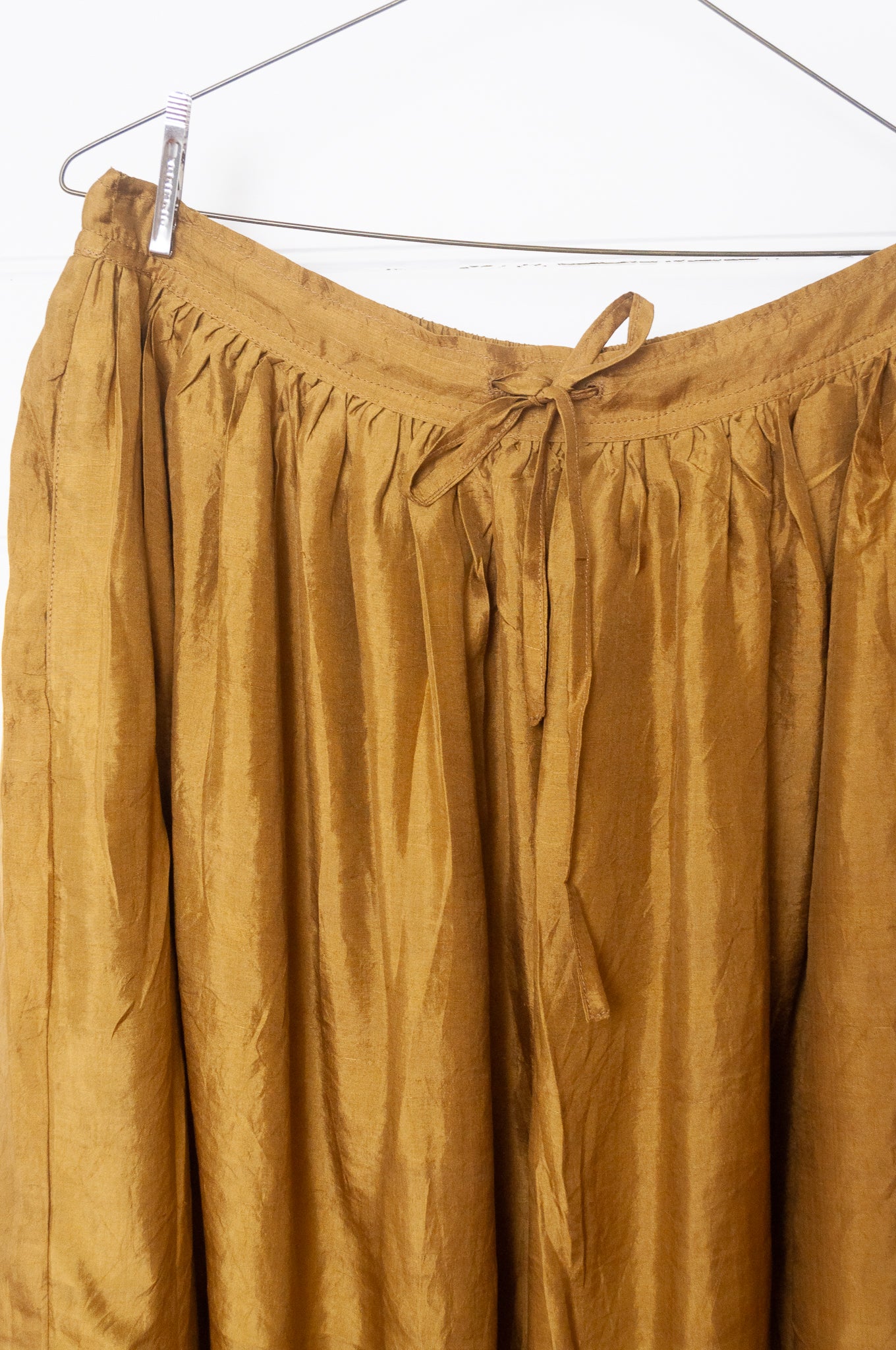 Studio Within x Juniper Hearth silk skirt in mustard gold.
