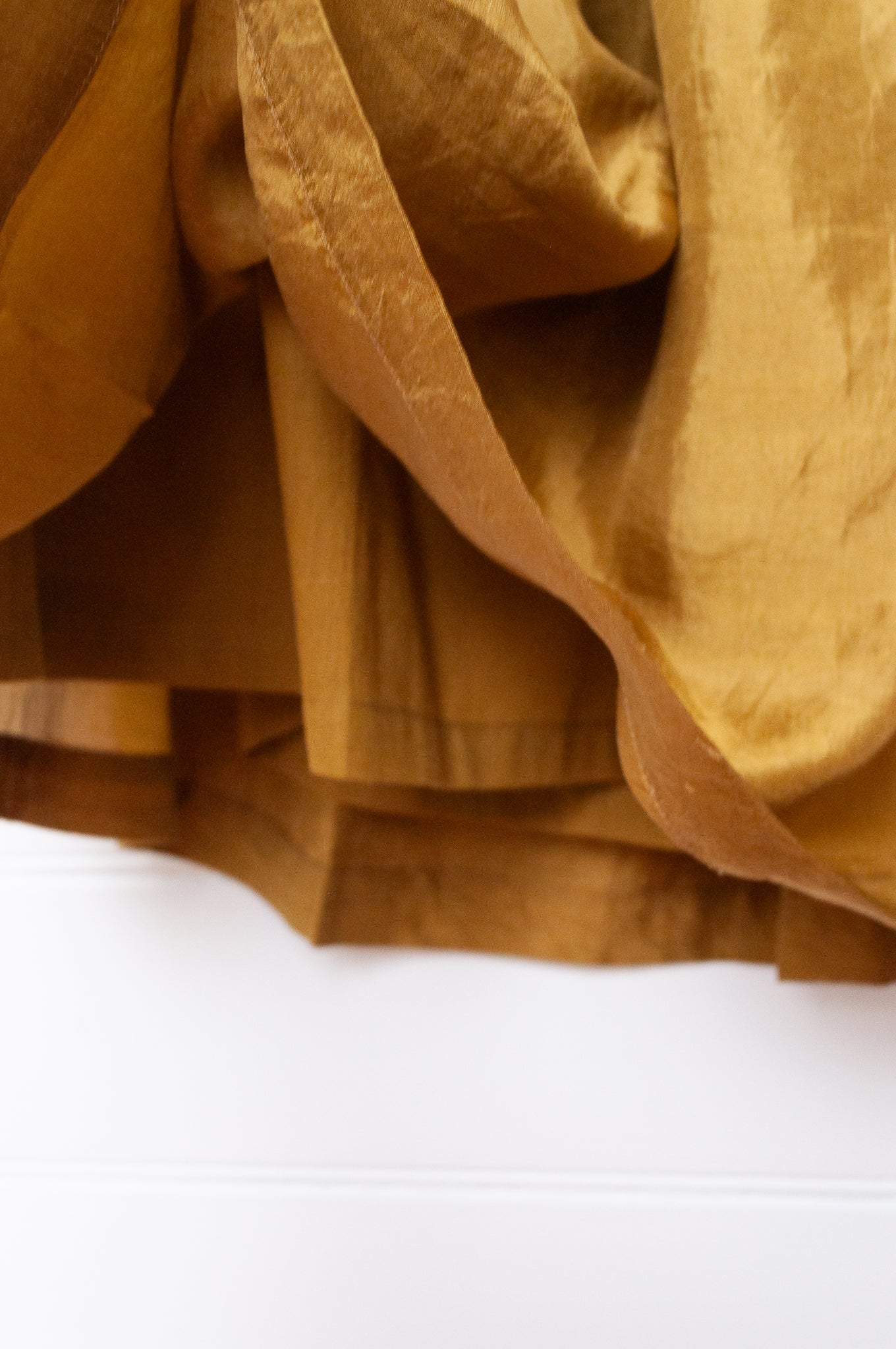 Studio Within x Juniper Hearth silk skirt in mustard gold.