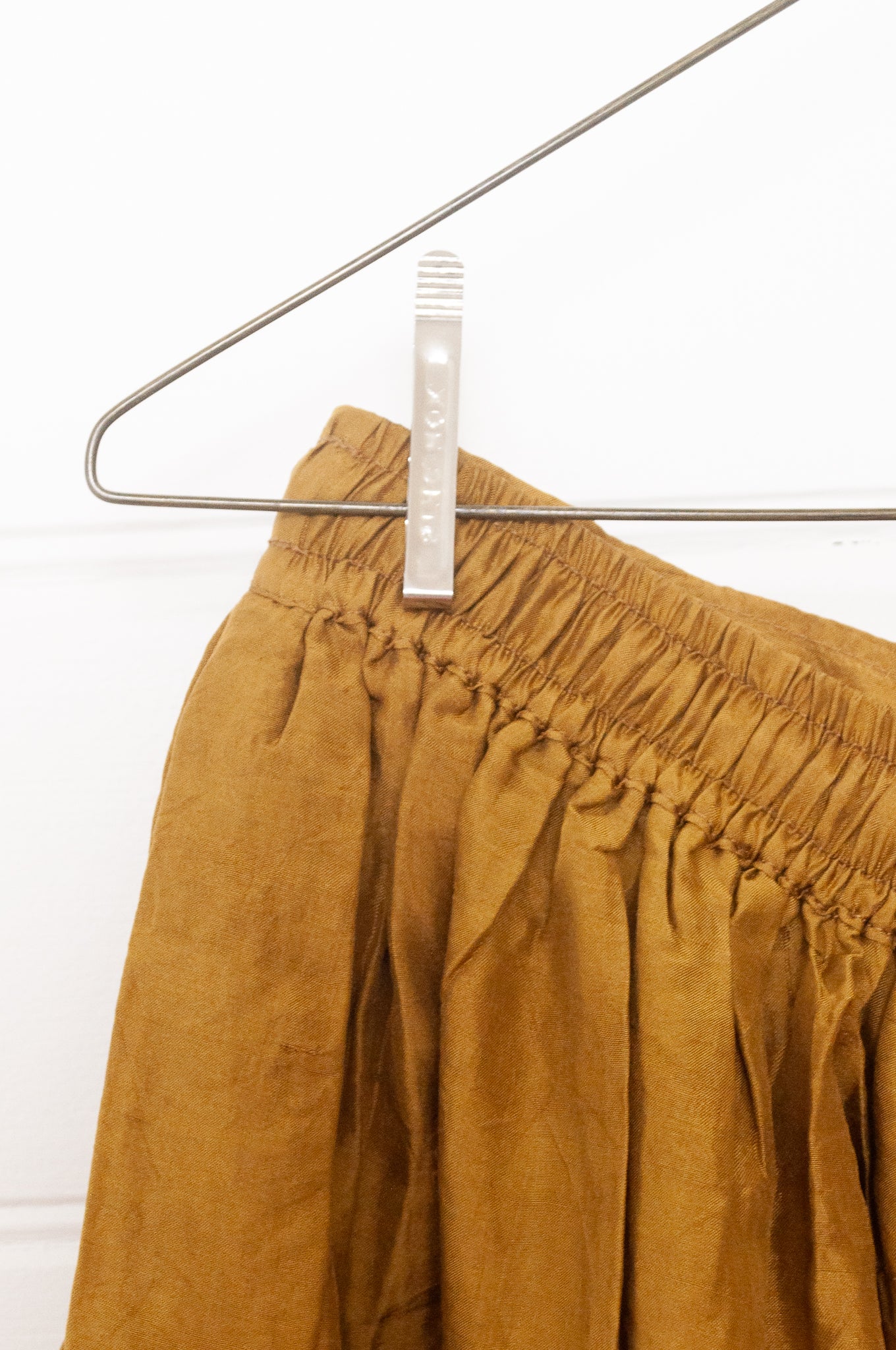 Studio Within x Juniper Hearth silk skirt in mustard gold.