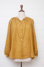 Load image into Gallery viewer, Studio Within x Juniper Hearth jamdani cotton blouse in marigold mustard yellow.