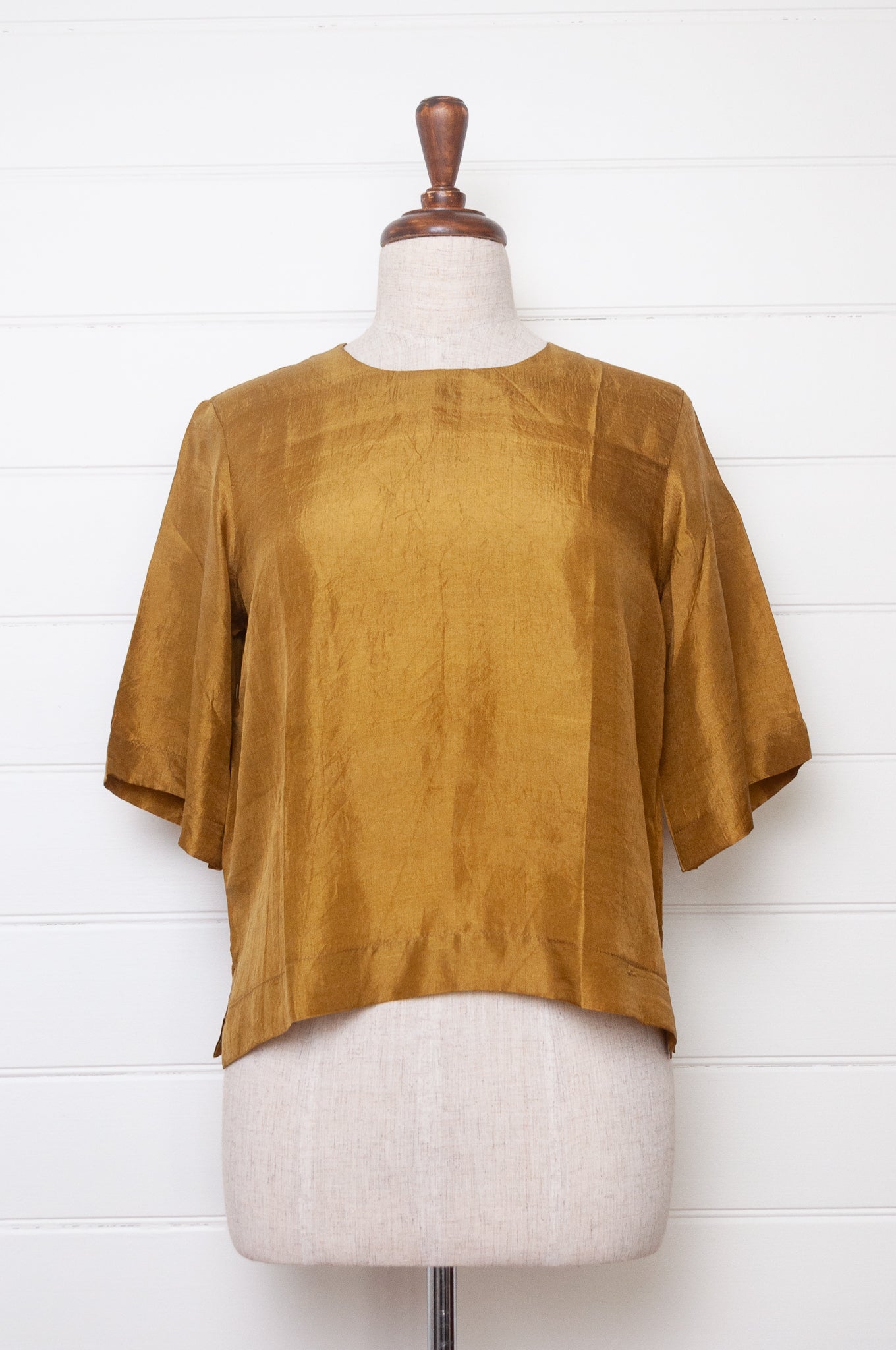 Studio Within x Juniper Hearth silk box top in gold mustard.