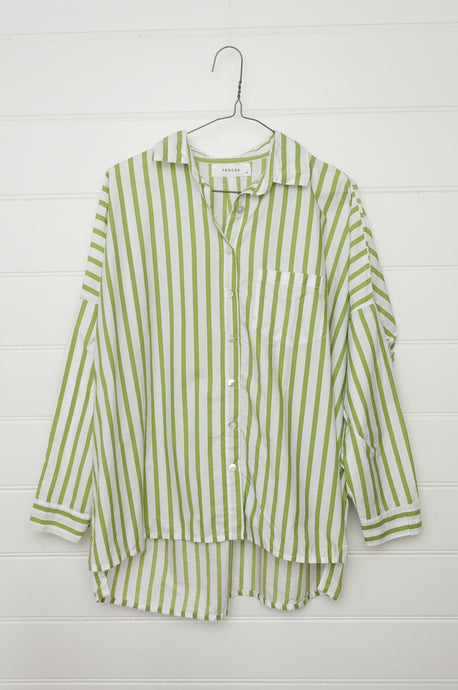 Frockk Rosie shirt - avocado stripe