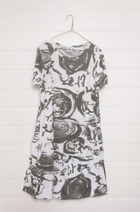 Valia Lagoon dress - white / moss print