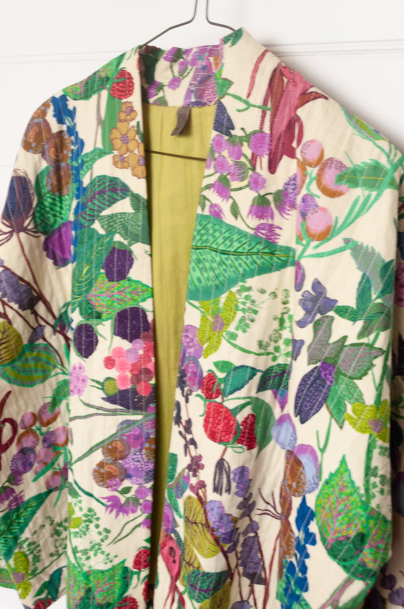 Yavi quilted cotton kimono jacket floral print.