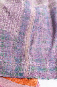 VIntage kantha quilt patchwork stripes.