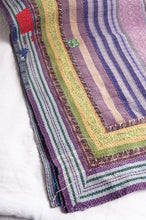 Load image into Gallery viewer, Multi colour striped vintage kantha quilt.