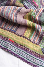 Load image into Gallery viewer, Multi colour striped vintage kantha quilt.