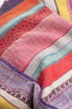 Load image into Gallery viewer, Vintage patch and stripe kantha quilt.