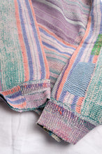 Load image into Gallery viewer, VIntage kantha quilt patchwork stripes.