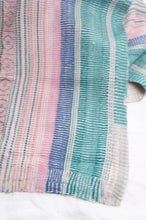 Load image into Gallery viewer, Vintage pastel stripe kantha quilt.