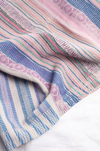 Vintage pastel stripe kantha quilt.