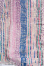 Load image into Gallery viewer, Vintage pastel stripe kantha quilt.