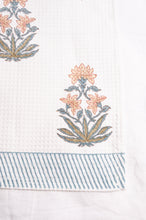 Load image into Gallery viewer, Waflle weave cotton blockprint hand towel.