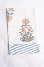 Load image into Gallery viewer, Waflle weave cotton blockprint hand towel.