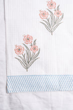 Load image into Gallery viewer, Waffle weave blockprint cotton hand towel - wallflower