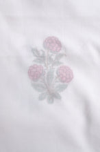 Load image into Gallery viewer, Pure cotton muslin summer quilt dohar white with pink floral Moghul print.