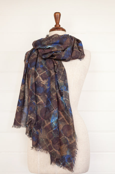 JH fine wool scarf - cocoa