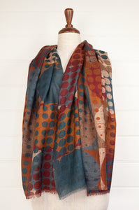 JH fine wool scarf - russet