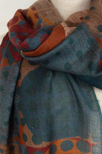 JH fine wool scarf - russet