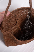 Load image into Gallery viewer, Sophie Digard cross body crocheted raffia bag in nutty brown, Dune.