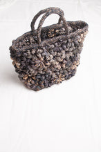 Load image into Gallery viewer, Sophie Digard croceht raffia bag with flowers in shades of blues and grey.