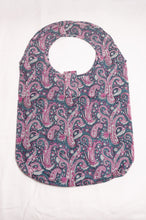 Load image into Gallery viewer, Fabric shopping tote, rollable, in blockprint paisley cotton.