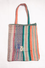 Load image into Gallery viewer, Vintage kantha tote bag - multi stripes