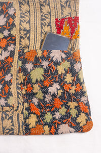 Vintage kantha tote bag - autumnal