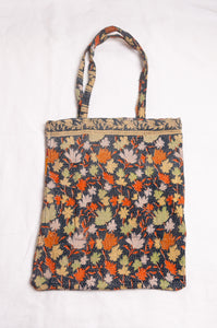 Vintage kantha tote bag - autumnal