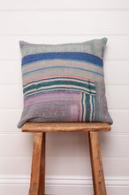 Load image into Gallery viewer, Vintage pastel stripe kantha cushion.