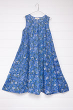 Load image into Gallery viewer, Juniper Hearth Tulsi dress in cornflower blue cotton blockprint.