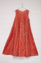 Load image into Gallery viewer, Juniper Hearth Tulsi dress in coral floral cotton blockprint.