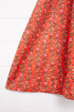 Load image into Gallery viewer, Juniper Hearth Tulsi dress in coral floral cotton blockprint.