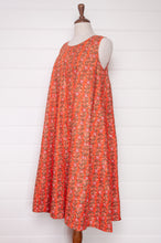 Load image into Gallery viewer, Juniper Hearth Tulsi dress in coral floral cotton blockprint.