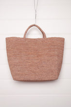 Load image into Gallery viewer, Sophie Digard embroidered and appliqued raffia bag, in natural blush tones.