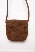 Load image into Gallery viewer, Sophie Digard small cross body raffia bag in bronze brown.