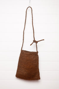 Sophie Digard bronze brown raffia cross body small tote bag.