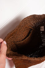 Load image into Gallery viewer, Sophie Digard bronze brown raffia cross body small tote bag.