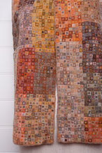 Load image into Gallery viewer, Sophie Digard crochet wool scarf tiny squares forming larger patches of earthy tones.