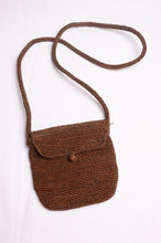 Load image into Gallery viewer, Sophie Digard small cross body raffia bag in bronze brown.